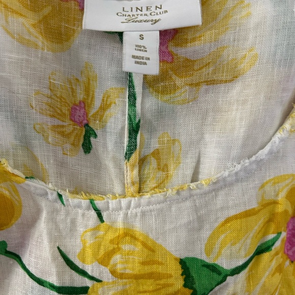 Linen Floral Flowy Midi Dress - Picture 3 of 4